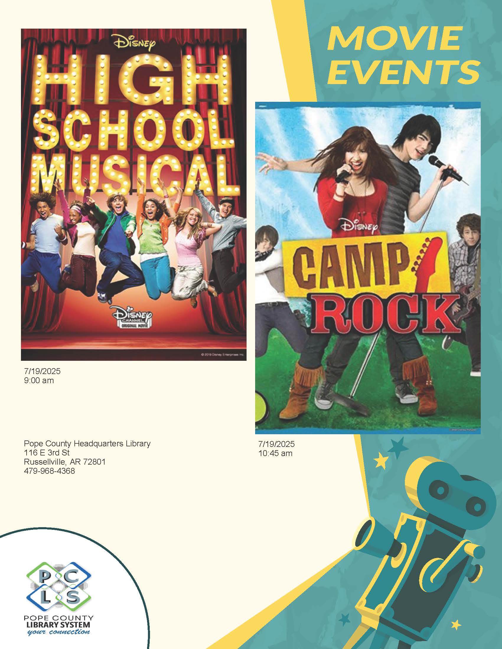 Poster advertising a double feature of High School Musical and Camp Rock