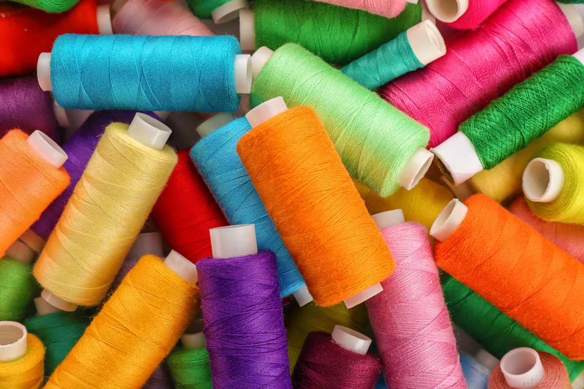 Colorful spools of thread