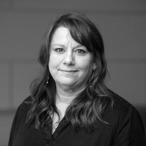 Black and White portrait of brunette woman